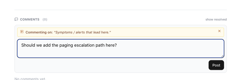 The comment composer