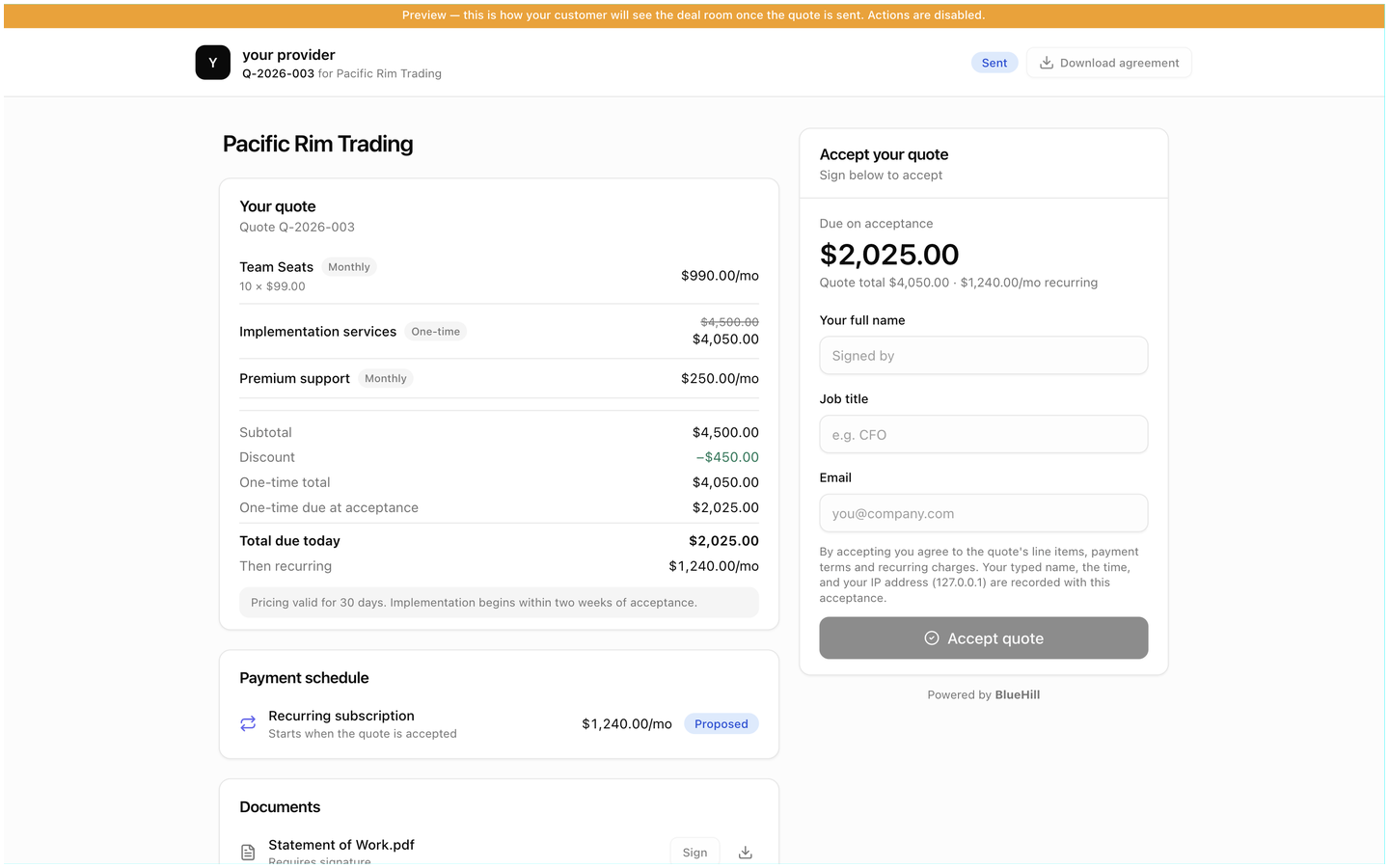 The pay page