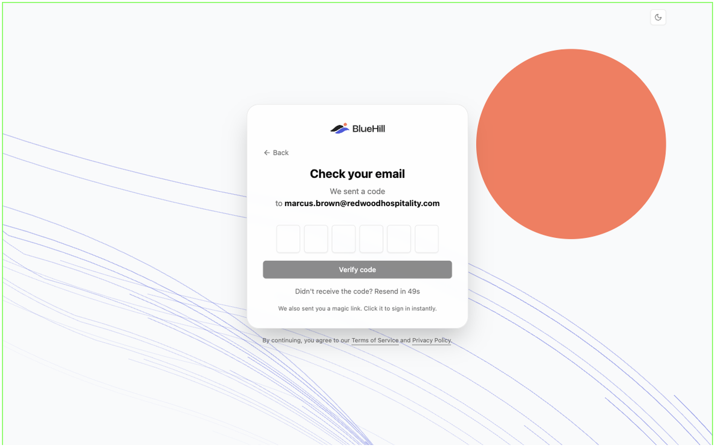 The Check your email step