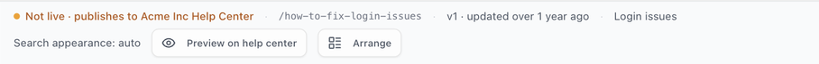 The publish bar on a draft