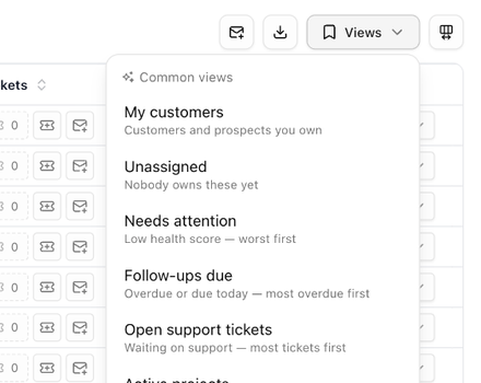The Views menu