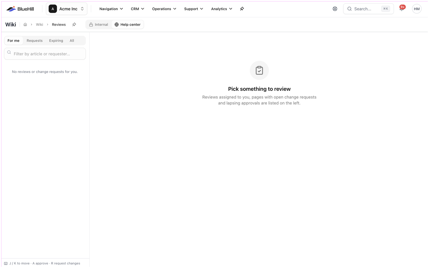 The Reviews page