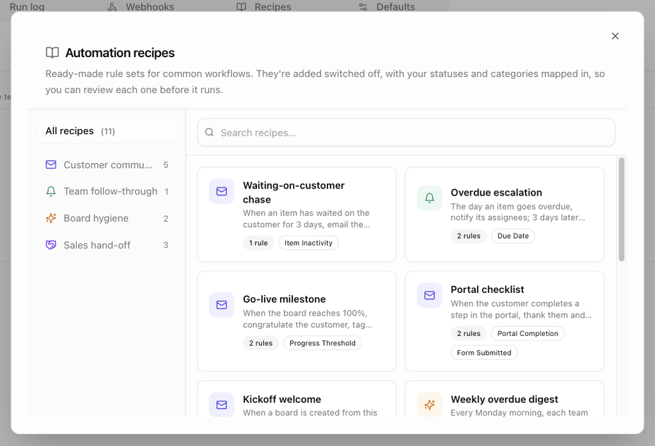 The Automation recipes library
