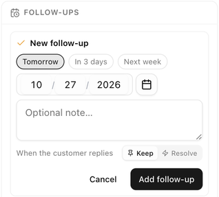 The Follow-ups card