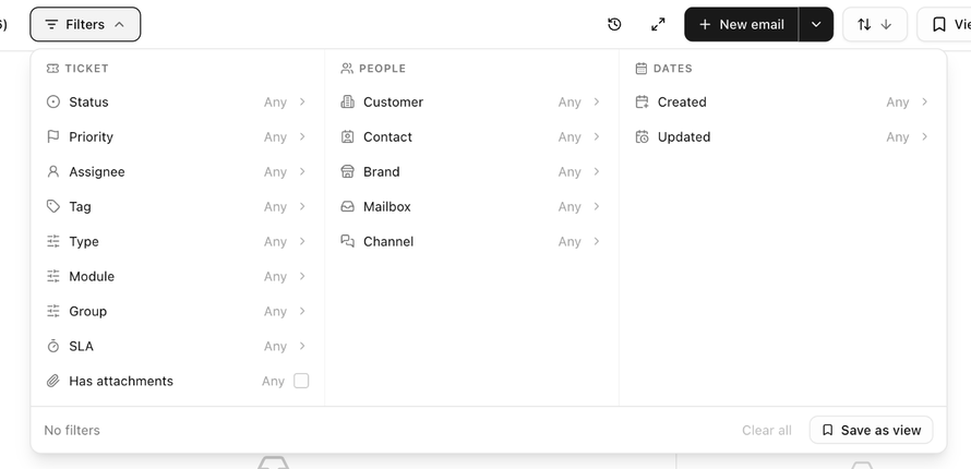 The Filters panel