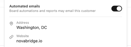 The Automated emails switch in the customer Info popover