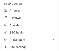 The Help center toolkit at the bottom of the wiki sidebar