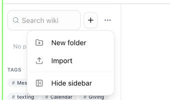 The sidebar's More menu