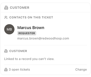 The Customer card