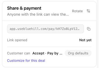 The Share & payment card