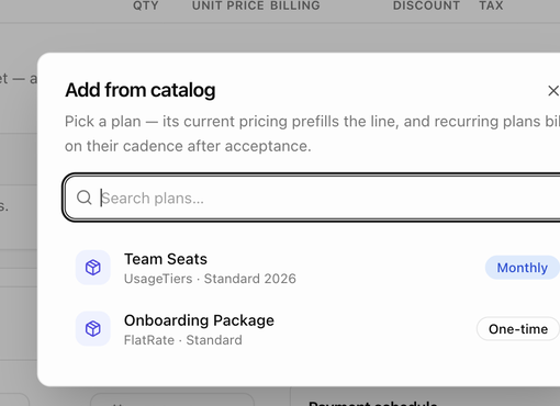 The Add from catalog dialog