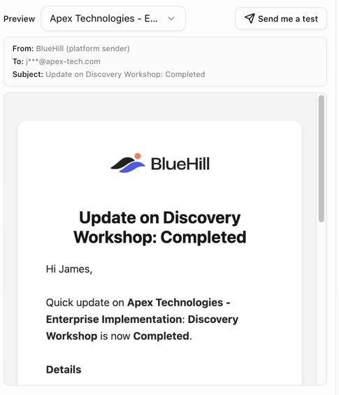 The email preview