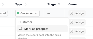 Mark as prospect