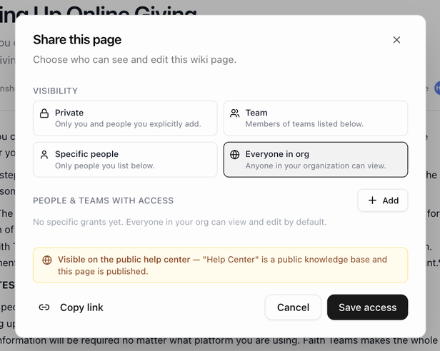 The Share dialog
