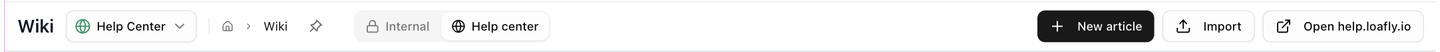 The wiki mode tabs and the header buttons
